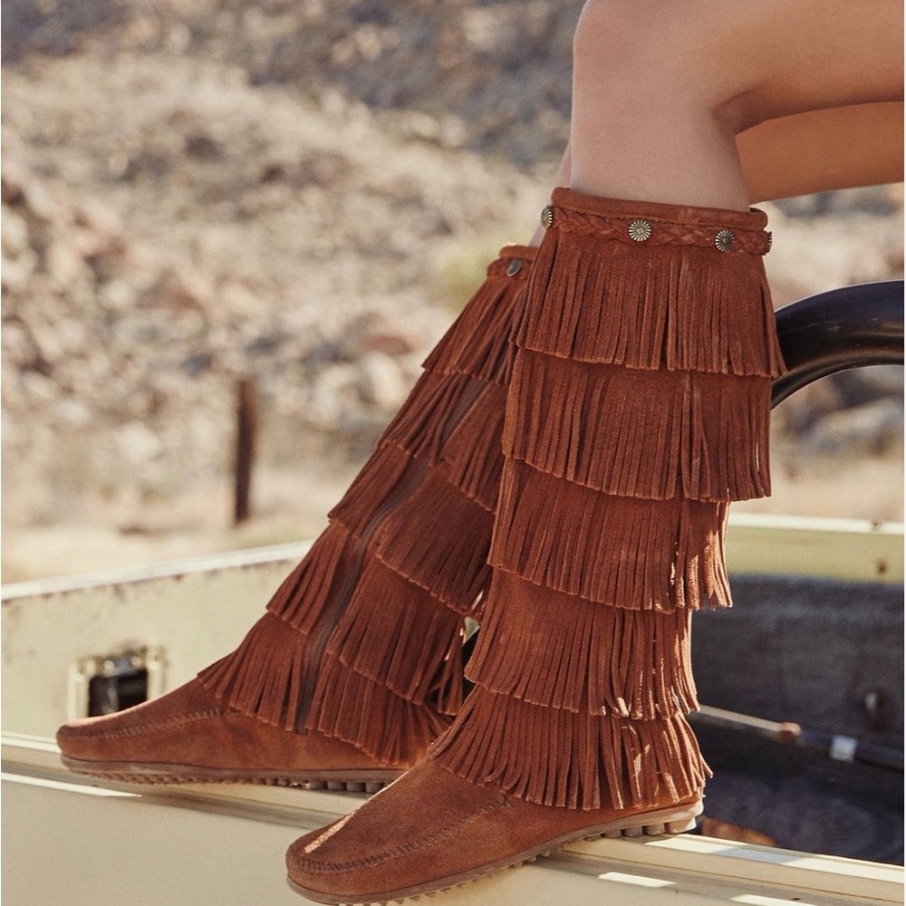 Fringed Suede Boots